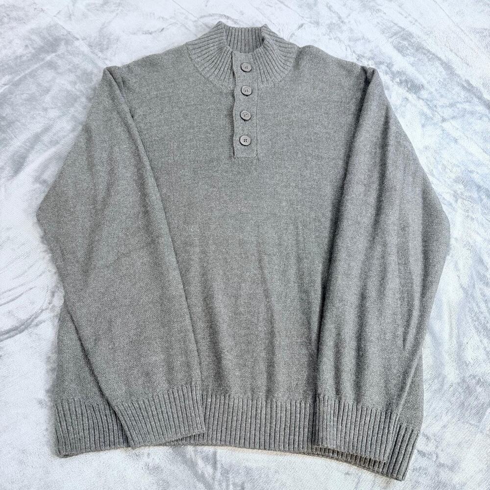Bundle 2 Tricots St Raphael Mens Sweater Sherpa Lined 1/4 Button Mock Neck Sz XL - Picture 13 of 16